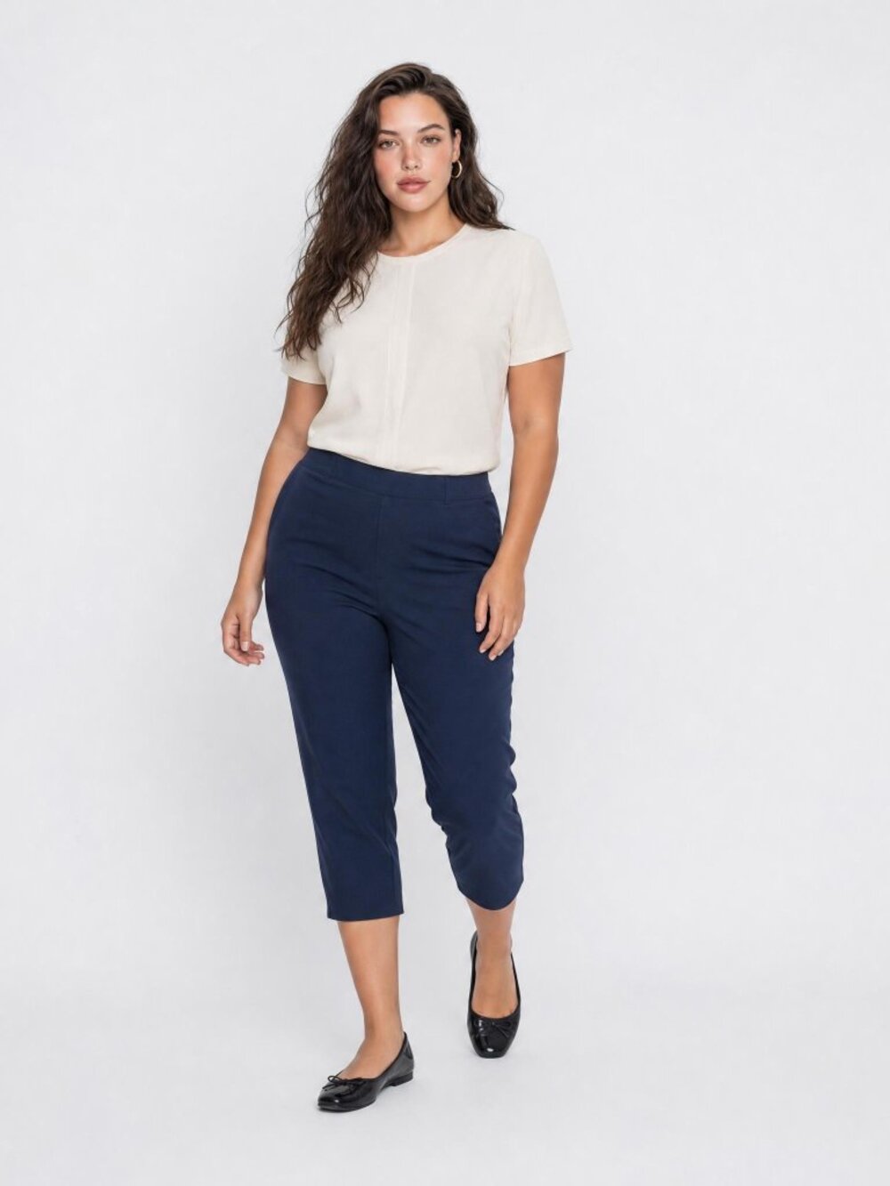 Brooks Brothers Natalie Fit Navy Cotton Stretch Textured Pant Flat Front Size 16